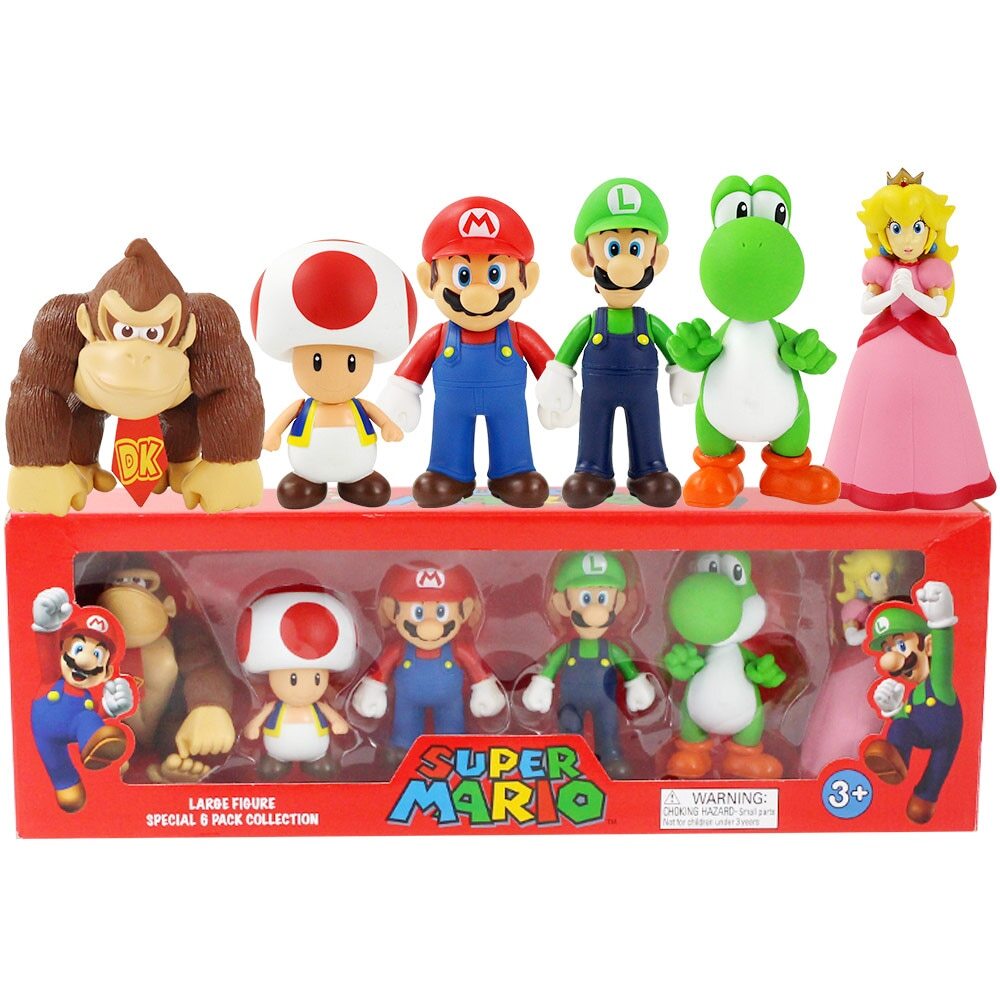 OverJoyz,Game Figure Super Mario 6 Figures Collection.