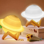 Picture of 3D Printing Saturn Lamp Home Decoration Bedroom LED Night Light With Remote Controller For Children's Gift Night Lamp