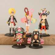 Picture of 5Pcs One-Piece Luffy  Red Move Anime Figure Set