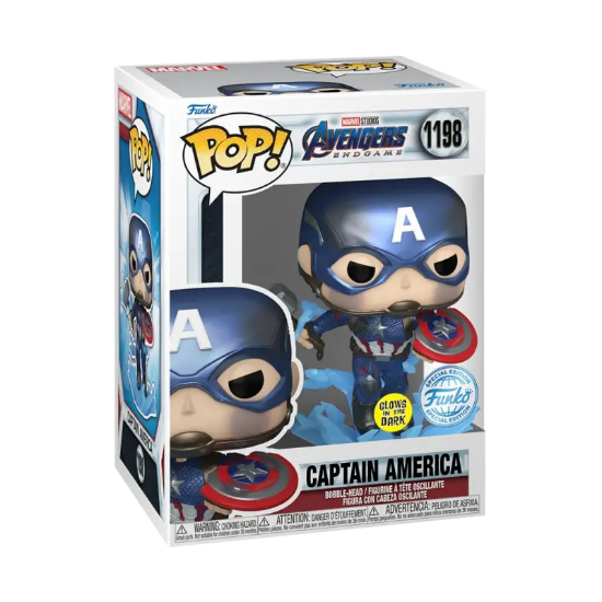 Picture of FUNKO POP Marvel 1198 Captain America (Metallic Glows in the Dark Special Edition)